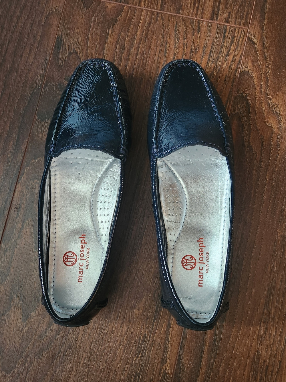 Marc Joseph New York Manhasset Patent Leather Navy Loafers 7.5 New With Box